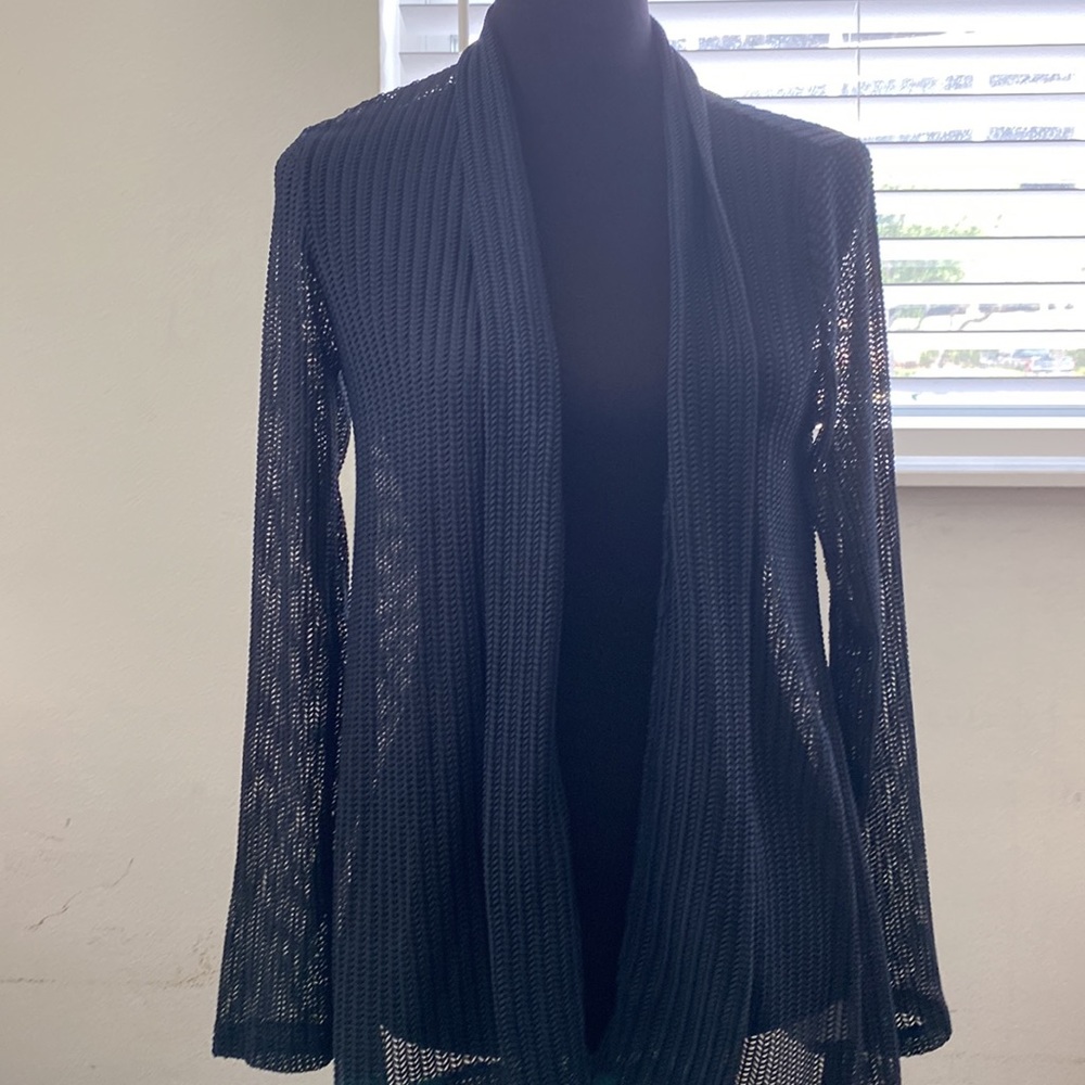 Ryan Mitchell open knit cowl neck that goes to bottom see pictures